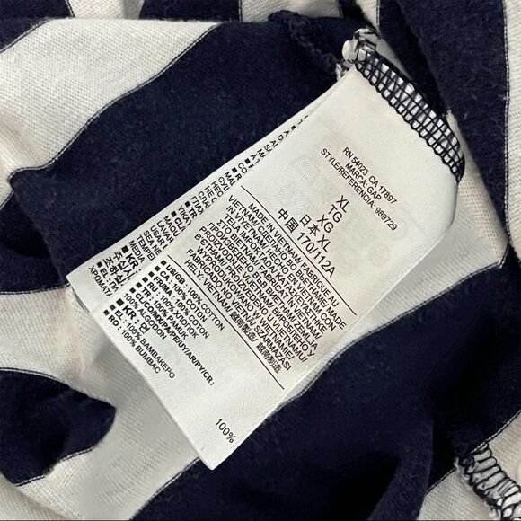 Gap STRIPED 3/4 SLEEVE TOP/TEE-SIZE XL‎ NAVY BLUE WHITE STRIPES - Picture 4 of 4
